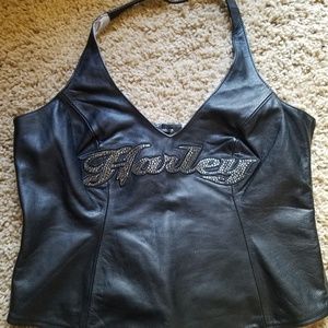 Leather Harley Davidson halter top